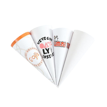 Fundas de papel de cono de helado recubiertas de papel de aluminio con logotipo personalizado, soporte cónico para envolver conos para helado, postre y aperitivos