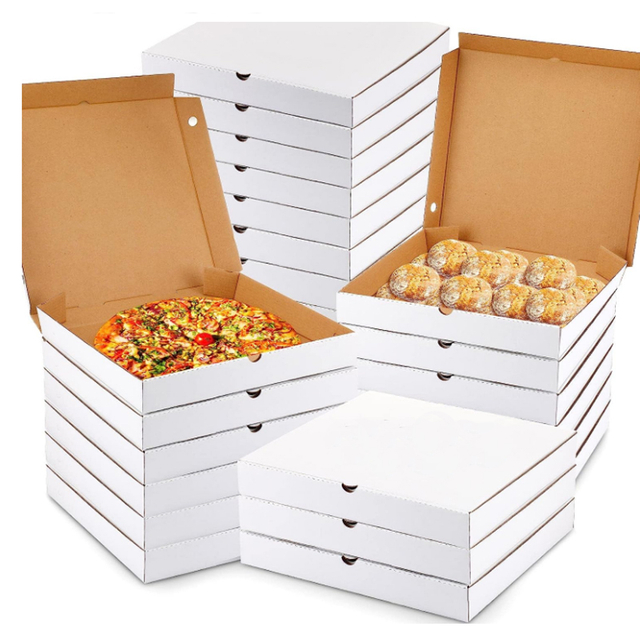 Caja de pizza corrugada impresa con logotipo personalizado, venta al por mayor, caja de pizza de cartón de gran tamaño de 24 pulgadas en Turquía, Italia