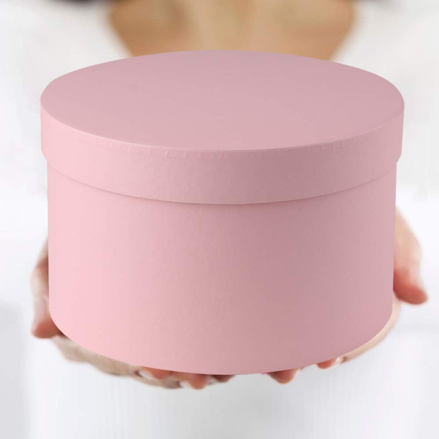 La flor decorativa respetuosa del medio ambiente de la caja de papel de la cartulina encajona las cajas de regalo redondas con las tapas para los presentes