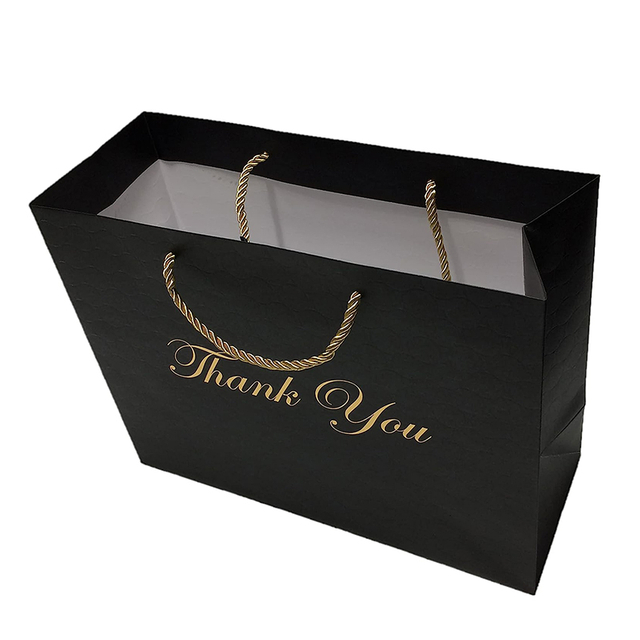 El regalo negro de encargo del empaquetado al por menor de la ropa lleva las bolsas de papel de las compras del boutique de los bolsos con su propio logotipo