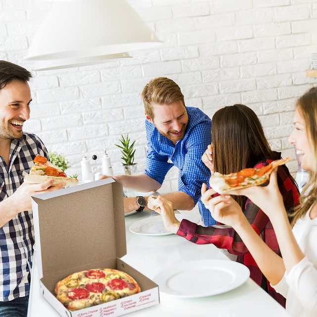Caja de pizza corrugada impresa con logotipo personalizado, venta al por mayor, caja de pizza de cartón de gran tamaño de 24 pulgadas en Turquía, Italia