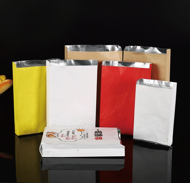 Envoltorio de hamburguesa de papel de aluminio, bolsas de papel desechables para comida rápida