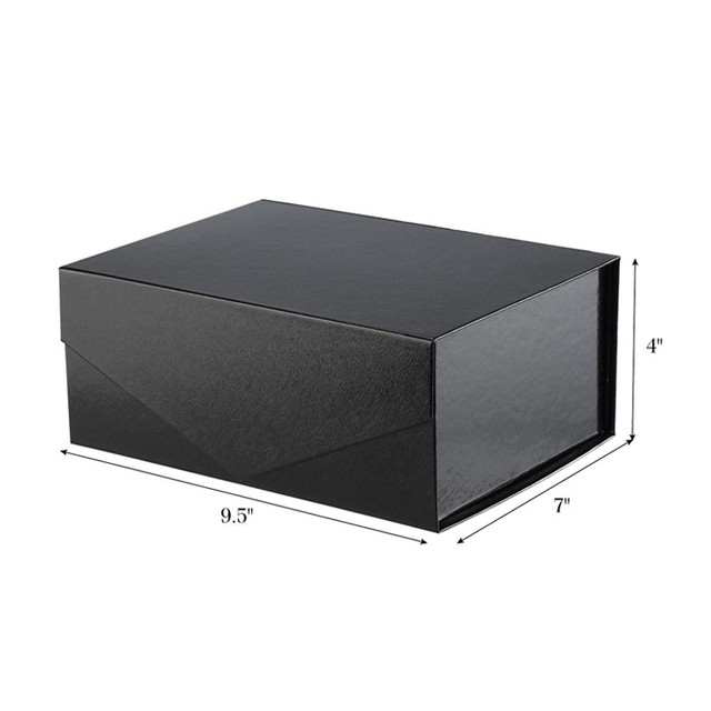 Caja de empaquetado de la ropa magnética elegante negra acanalada de encargo de la ropa de la ropa de la caja de regalo