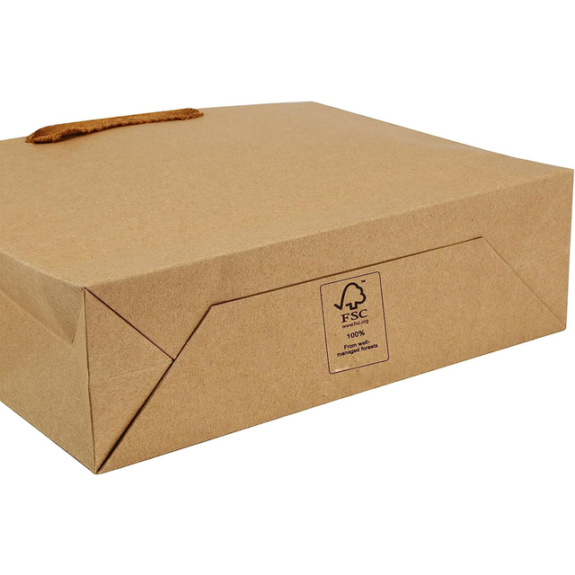 Bolsas de papel Kraft marrón de alta resistencia con logotipo personalizado, con asas, tela suave, recuerdo de fiesta, bolsas de compras, bolsas de mercancías al por menor