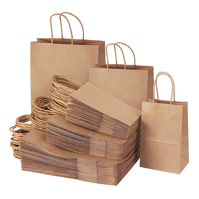 Bolsos de compras al por menor impresos aduana del cartón de Brown Kraft con las manijas para los zapatos y la ropa
