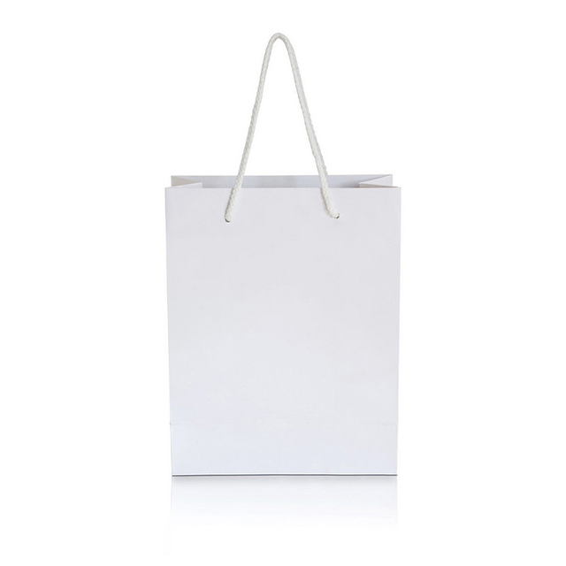 Bolsa de papel para compras impresa con logotipo personalizado, venta al por mayor, con asa, bolsas de papel Kraft marrón y blanco con su propio logotipo