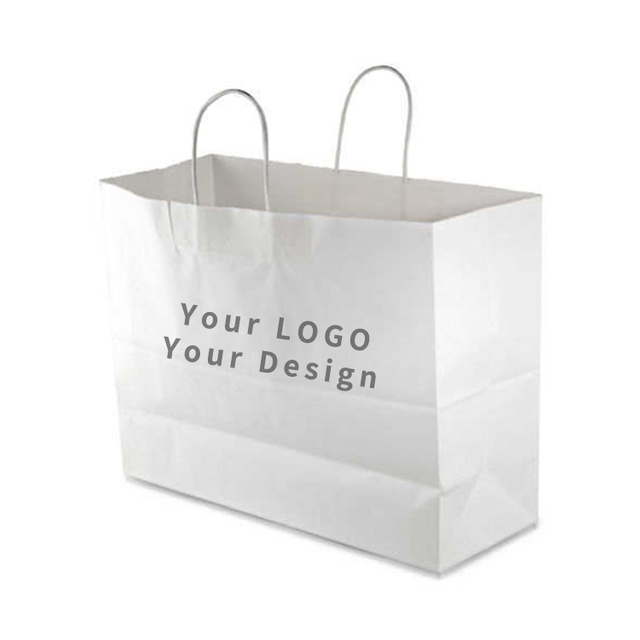 Bolsa de papel Kraft a granel presente impresa personalizable para envolver bolsas de almuerzo