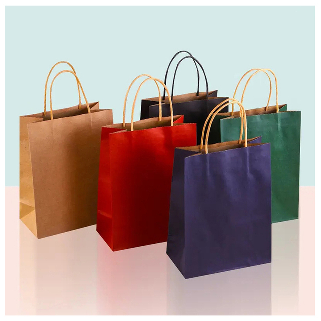 Bolsas de papel portátiles reutilizables, bolsos de compras, convenientes para el empaquetado del regalo de vacaciones, adaptables