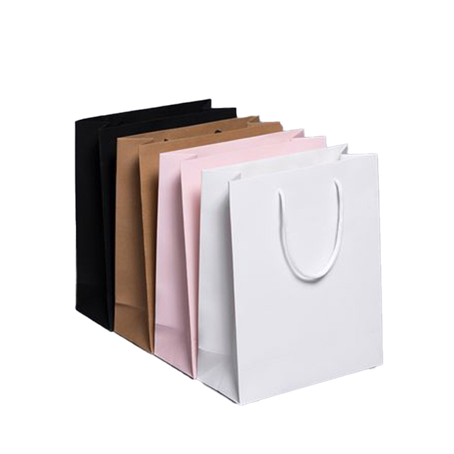 Bolsas blancas personalizadas para césped, respetuosas con el medio ambiente, personalizadas al por mayor, con asas, bolsa de papel