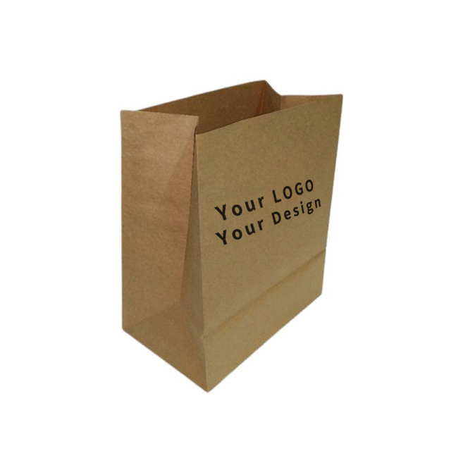 Bolsos de compras al por mayor de la hoja de Brown del presente Brown cerca de mí con la bolsa de papel del almuerzo de las manijas
