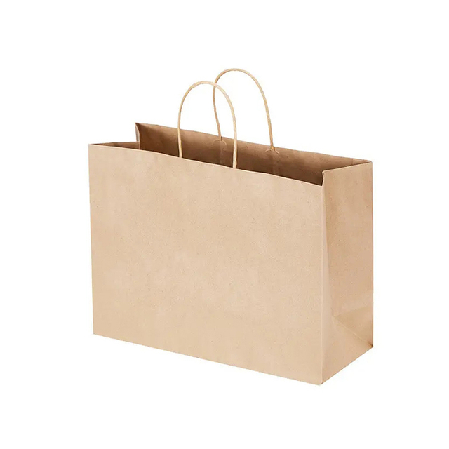 Bolsa de papel Kraft troquelada de papel artístico, bolsa de regalo con asa troquelada y solapa navideña, bolsa de papel para compras de Boutique biodegradable negra