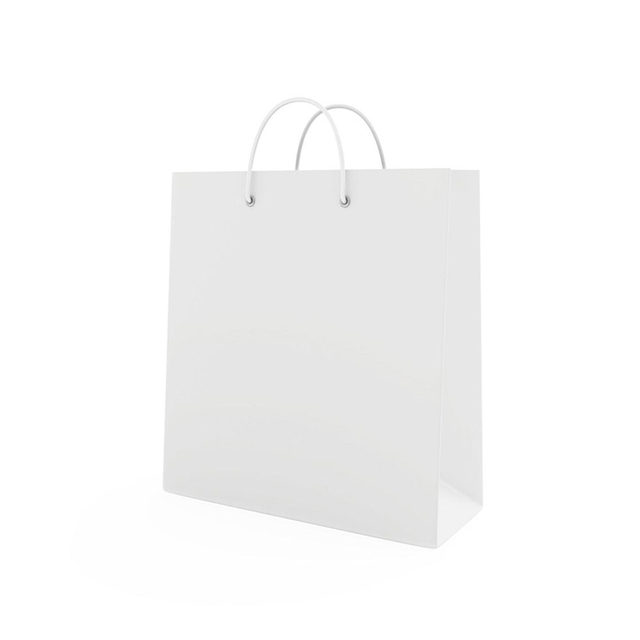 Bolsas de compras de papel reciclables blancas personalizadas al por mayor con su propio logotipo para regalos