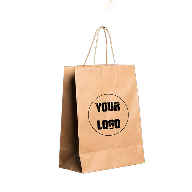 Brown lavado aduana para el césped del almuerzo y la hoja empaqueta la bolsa de papel negra de Kraft