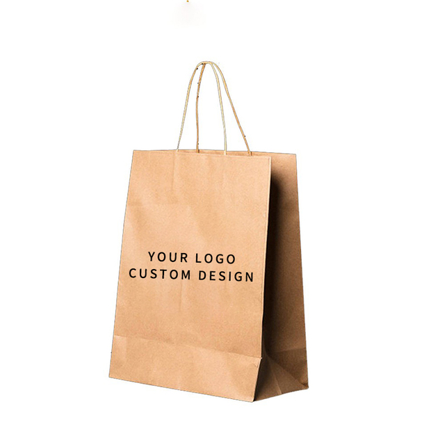 Pan impreso personalizable, personalizado de Navidad con asas, bolsas reutilizables plegables ecológicas, bolsa de papel Kraft