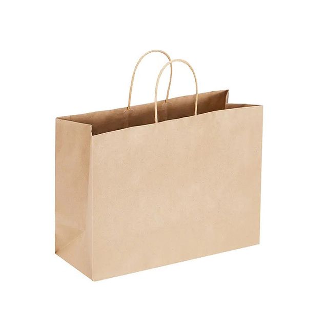 Bolsa de papel para llevar con logotipo personalizado, bolsa de compras de papel de venta caliente, bolsa de papel Kraft marrón