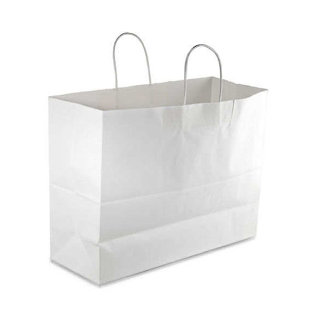 La manija cortada con tintas con el regalo de Brown Kraft del pergamino de las compras del tejido empaqueta la bolsa de papel