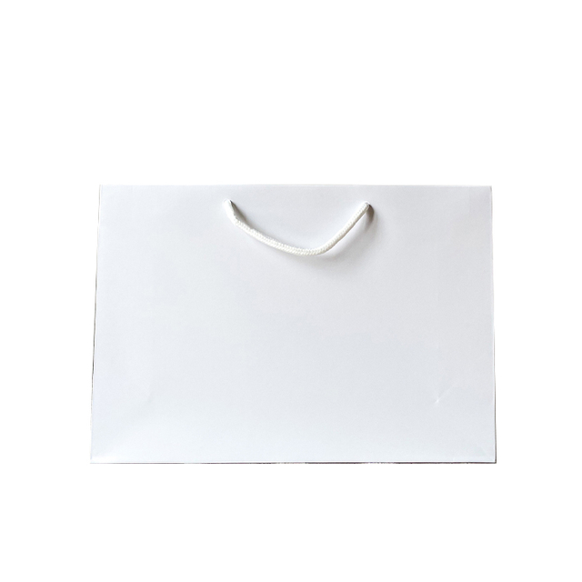 Regalo con mango troquelado, la tienda de delicatessen a partir de bolsas de papel recicladas para palomitas de maíz
